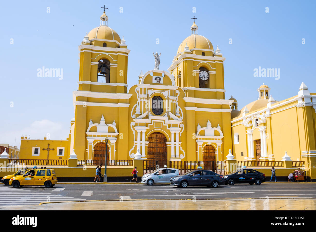 Beautiful Cathedral of Trujillo on the Plaza de Armas or Main Square of