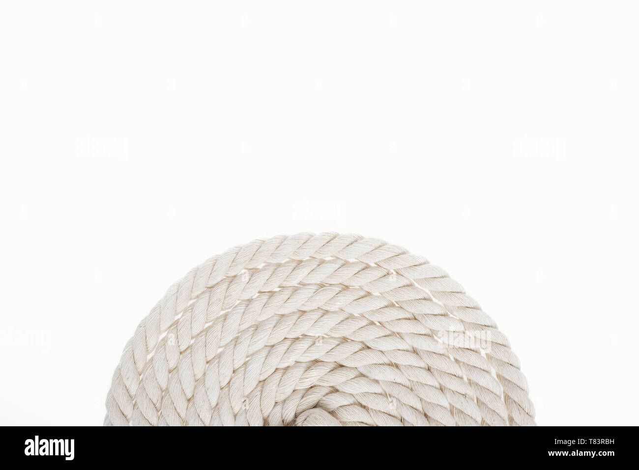 long white and curled rope isolated on white Stock Photo - Alamy