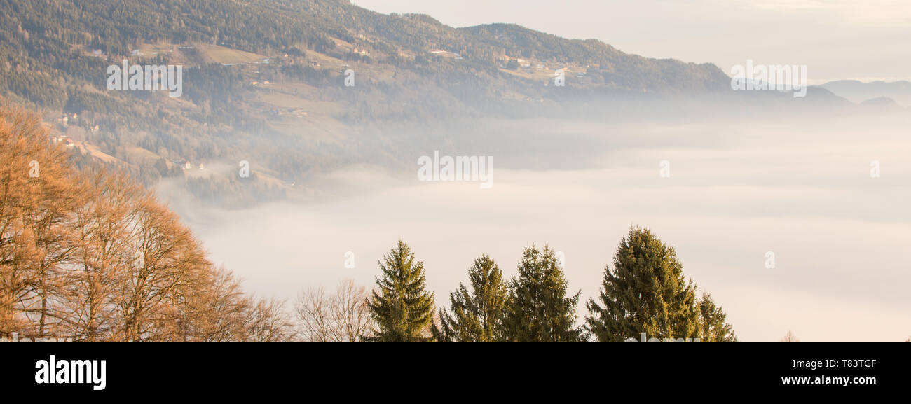 Sunrise fog over mountain hi-res stock photography and images - Alamy