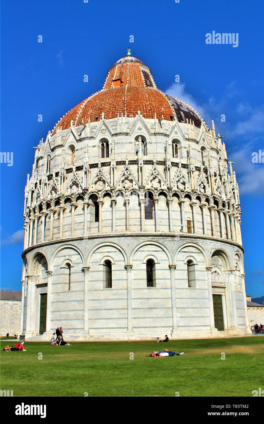 The Pisa Baptistery of St. John Stock Photo