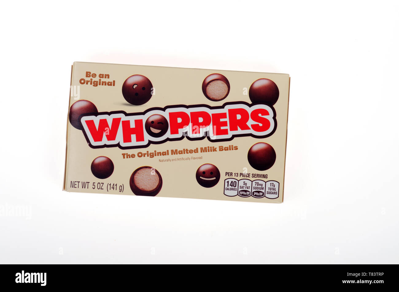 Whoppers Malted Milk Balls candy box by The Hershey Company Stock Photo