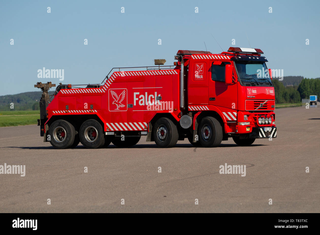 Heavy tow truck for heavy vehicles and trucks Stock Photo