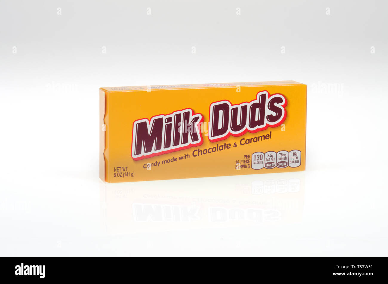 box of Milk Duds chocolate & caramel candy by The Hershey Company Stock Photo