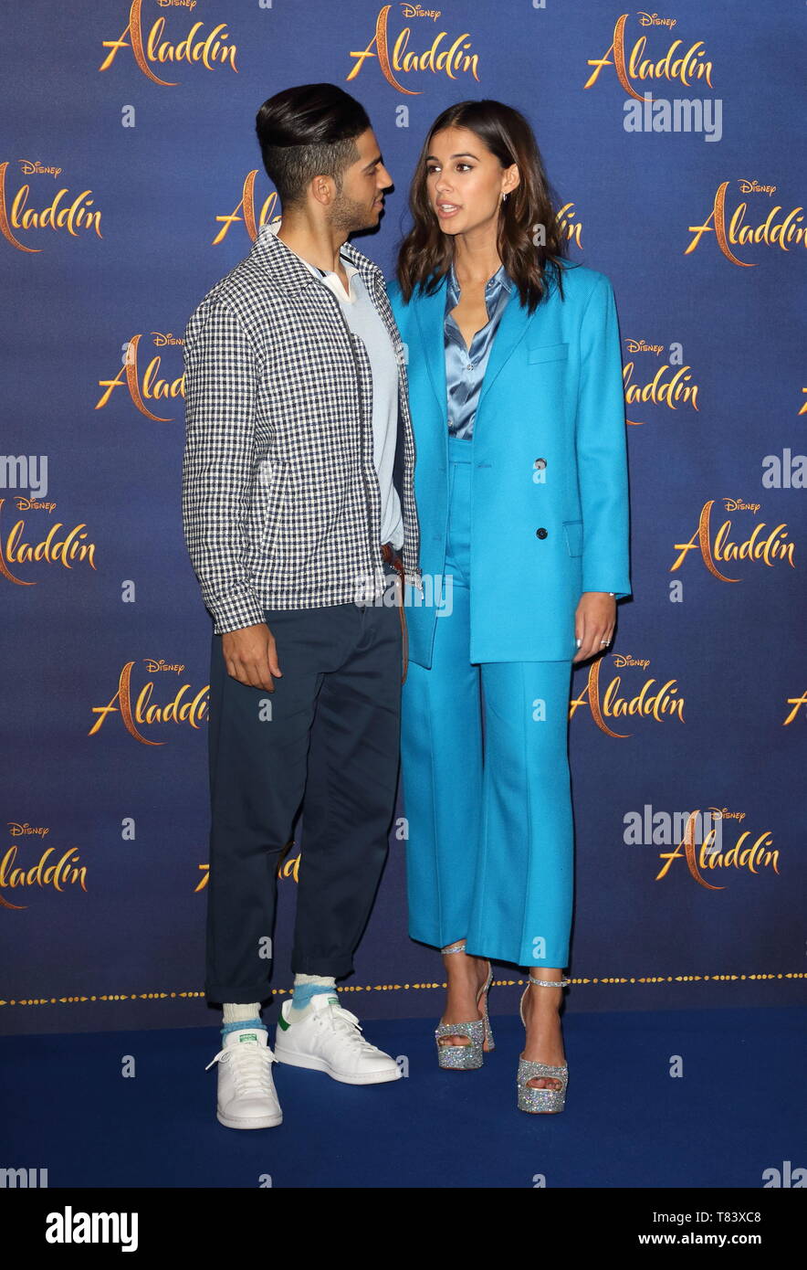 Mena Massoud and Naomi Scott seen at the Aladdin Cast Photocall in the Rosewood Hotel, Holborn. Stock Photo