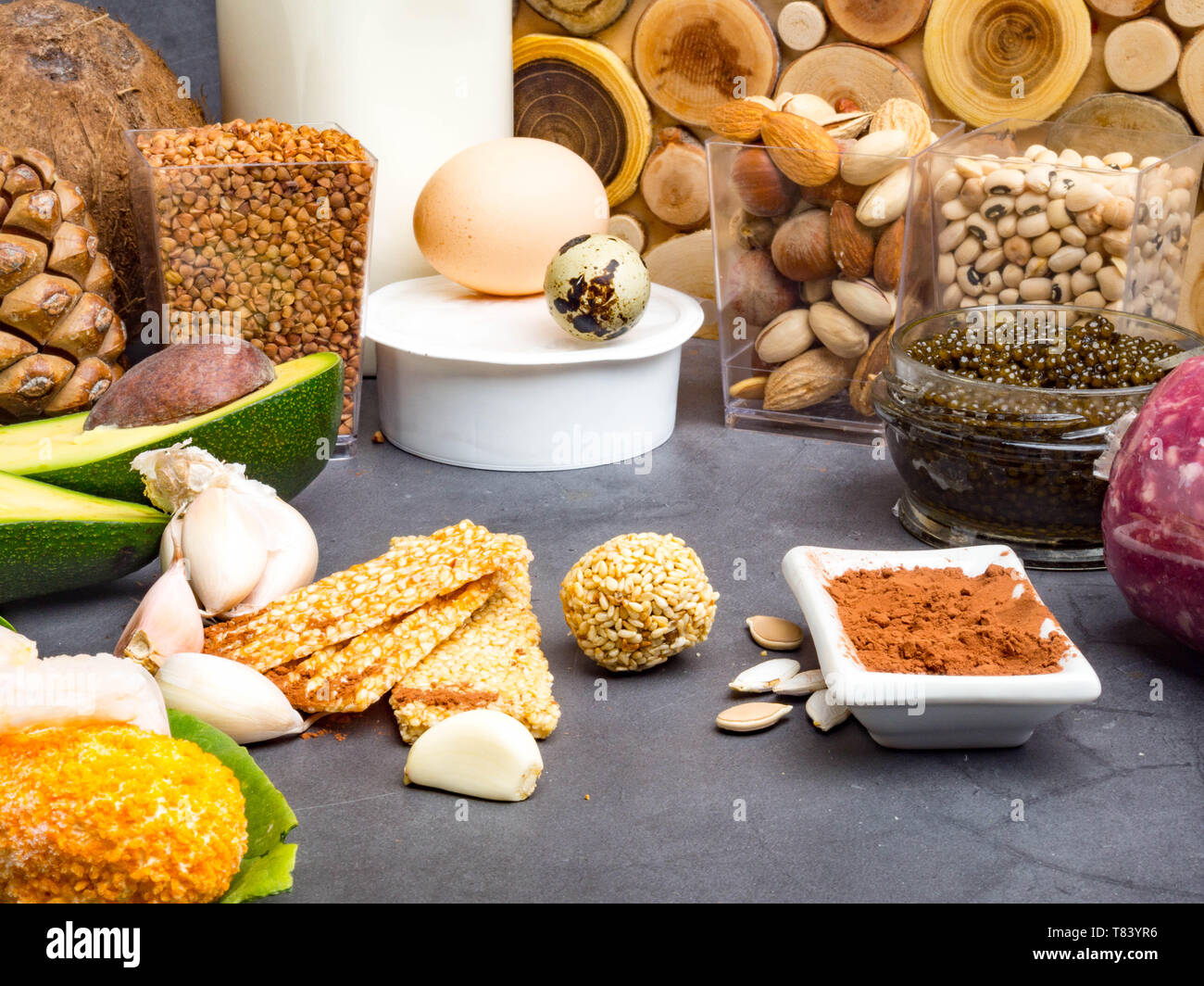 Foods High in Zinc as scallop, shrimps, white cheese, dairy product