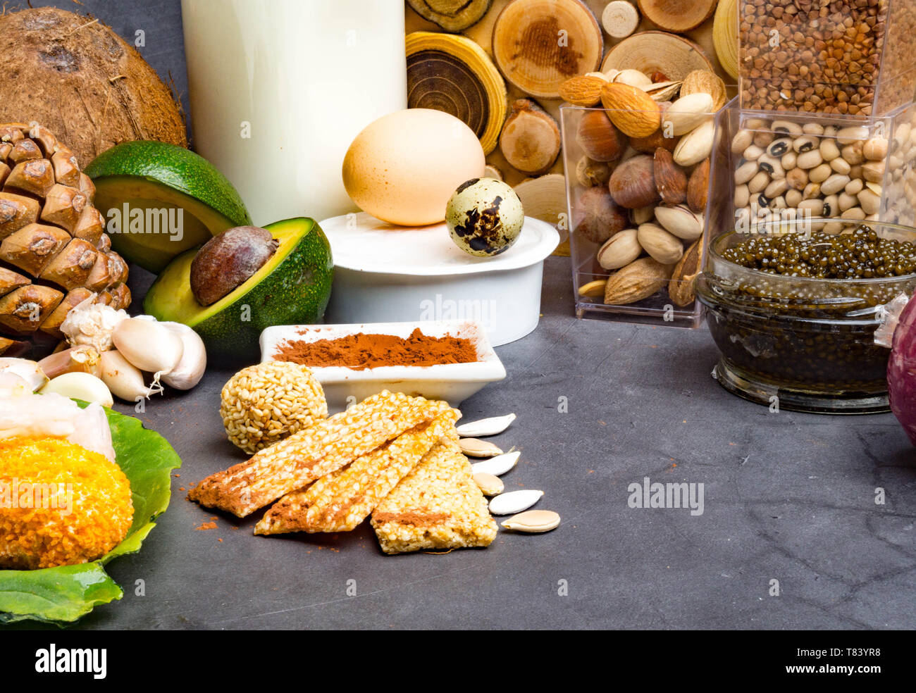 Foods High in Zinc as scallop, shrimps, white cheese, dairy product