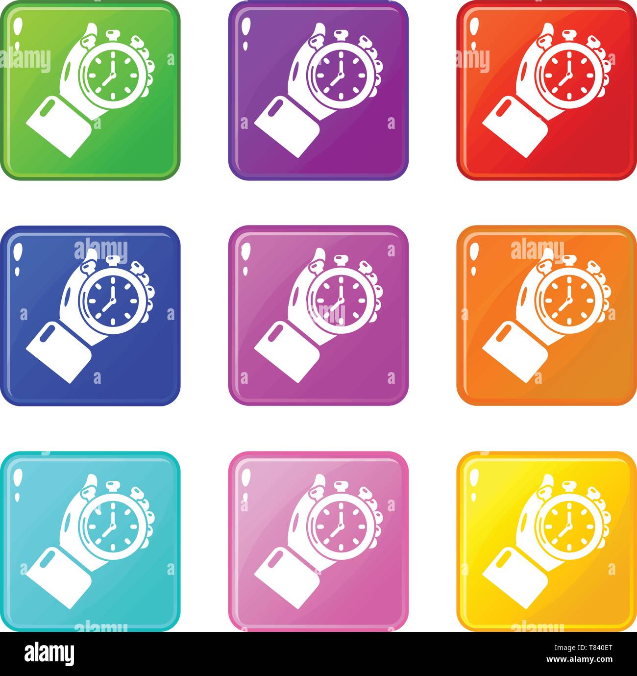 Stopwatch icons set 9 color collection Stock Vector Image & Art - Alamy