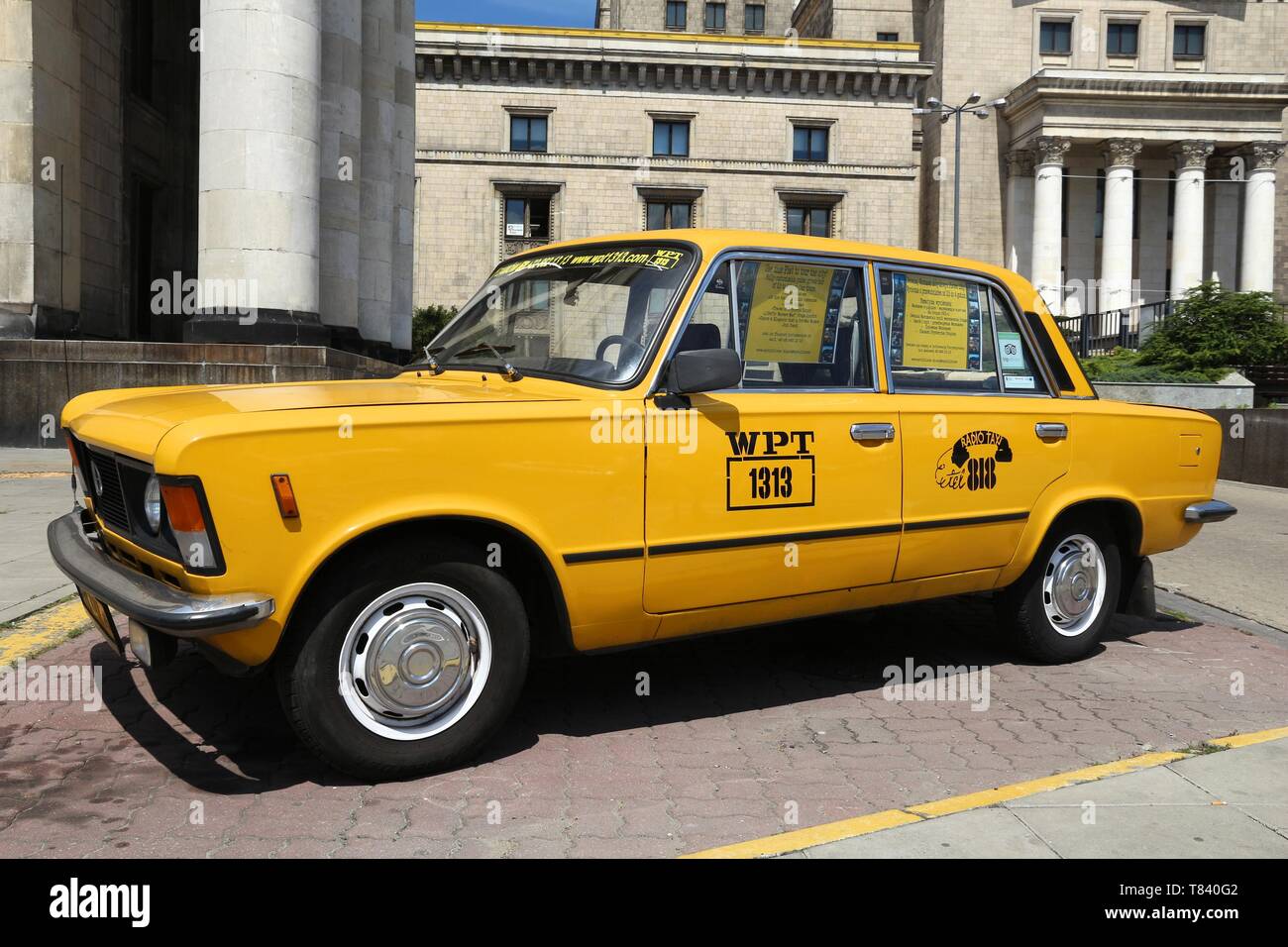 WARSAW, POLAND - JUNE 19, 2016: Oldtimer car - Polski Fiat 125p parked in Warsaw, Poland. The vehicle was manufactured in 1967-1991. Stock Photo