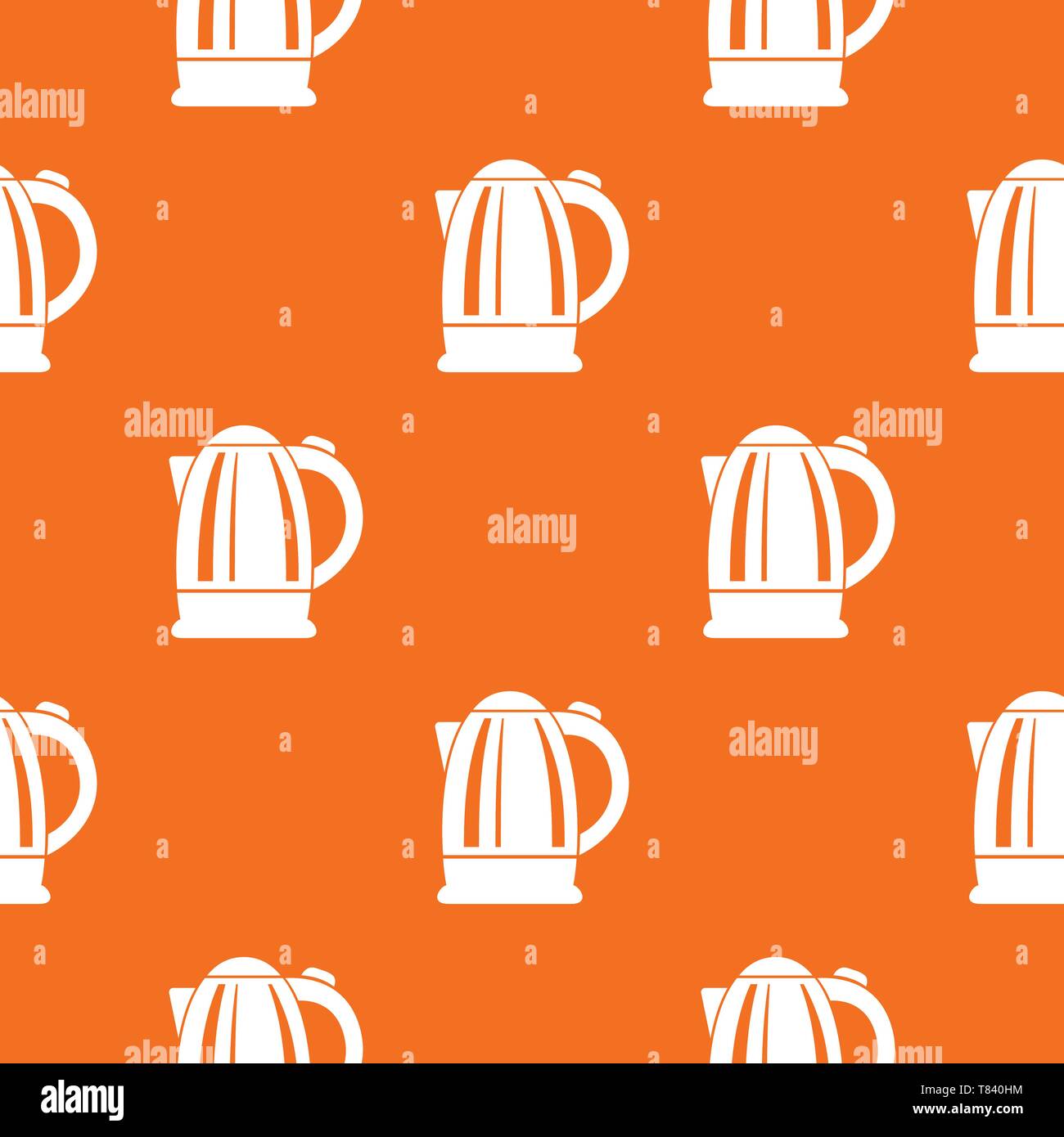 Electric kettle pattern vector orange Stock Vector