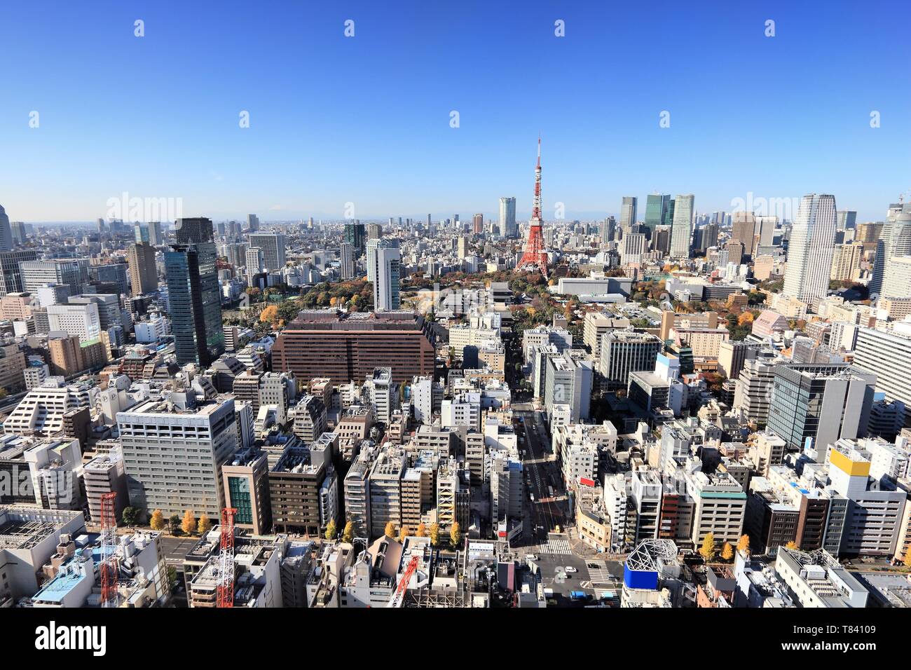 Tokyo skyline - big city view in Japan. Stock Photo