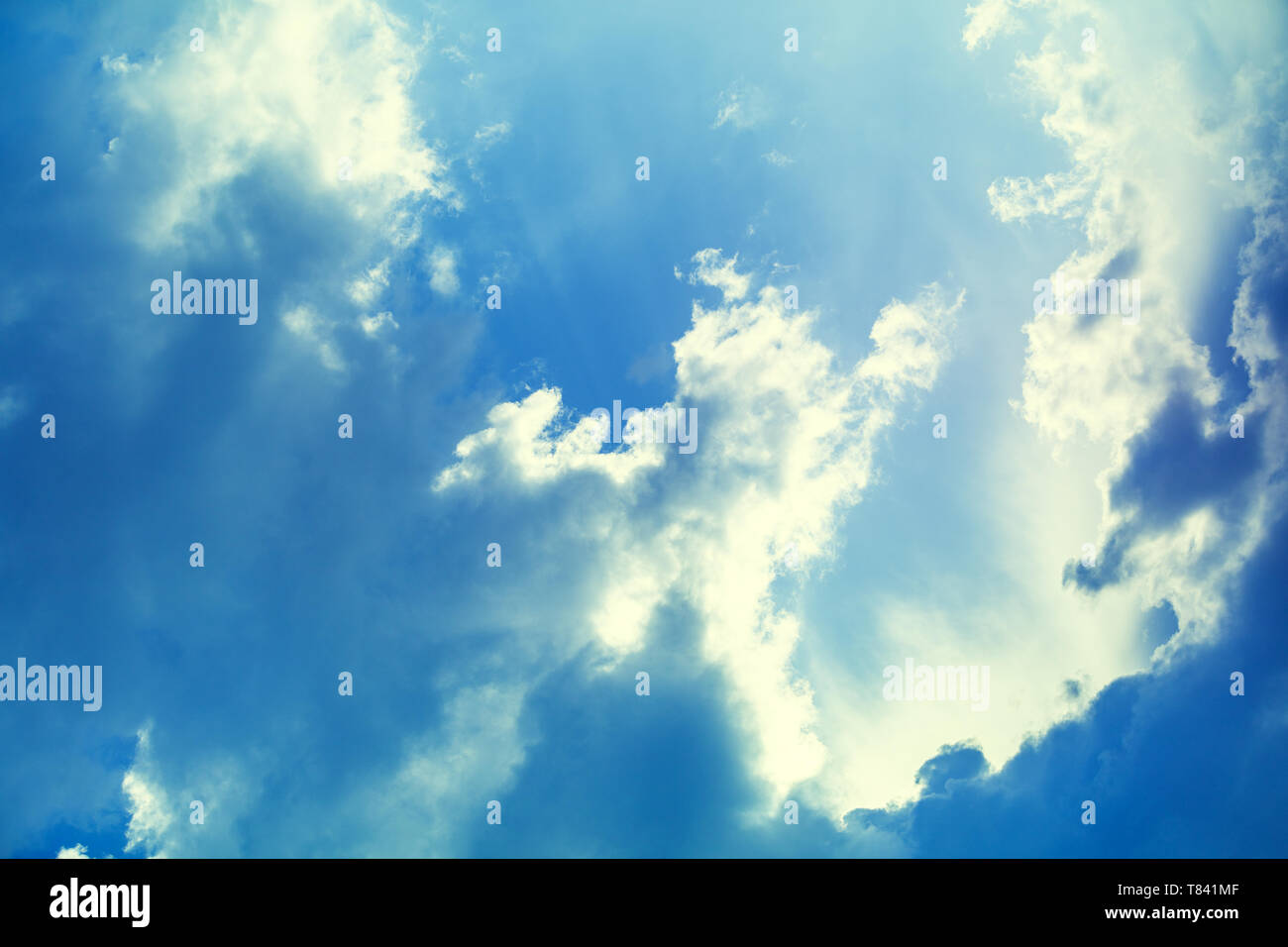 Nature background, blue sky with beautiful clouds Stock Photo - Alamy