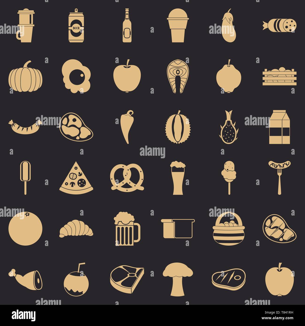 Dinner icons set, simle style Stock Vector Image & Art - Alamy