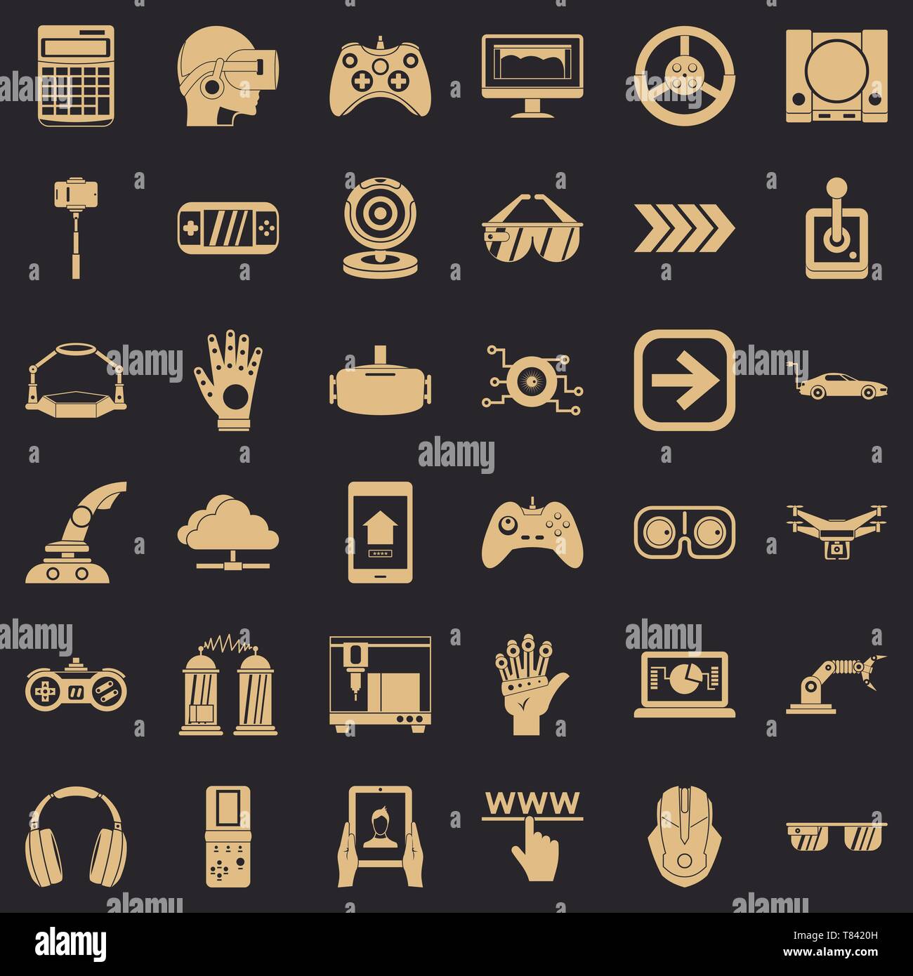 Monitor icons set, simple style Stock Vector Image & Art - Alamy