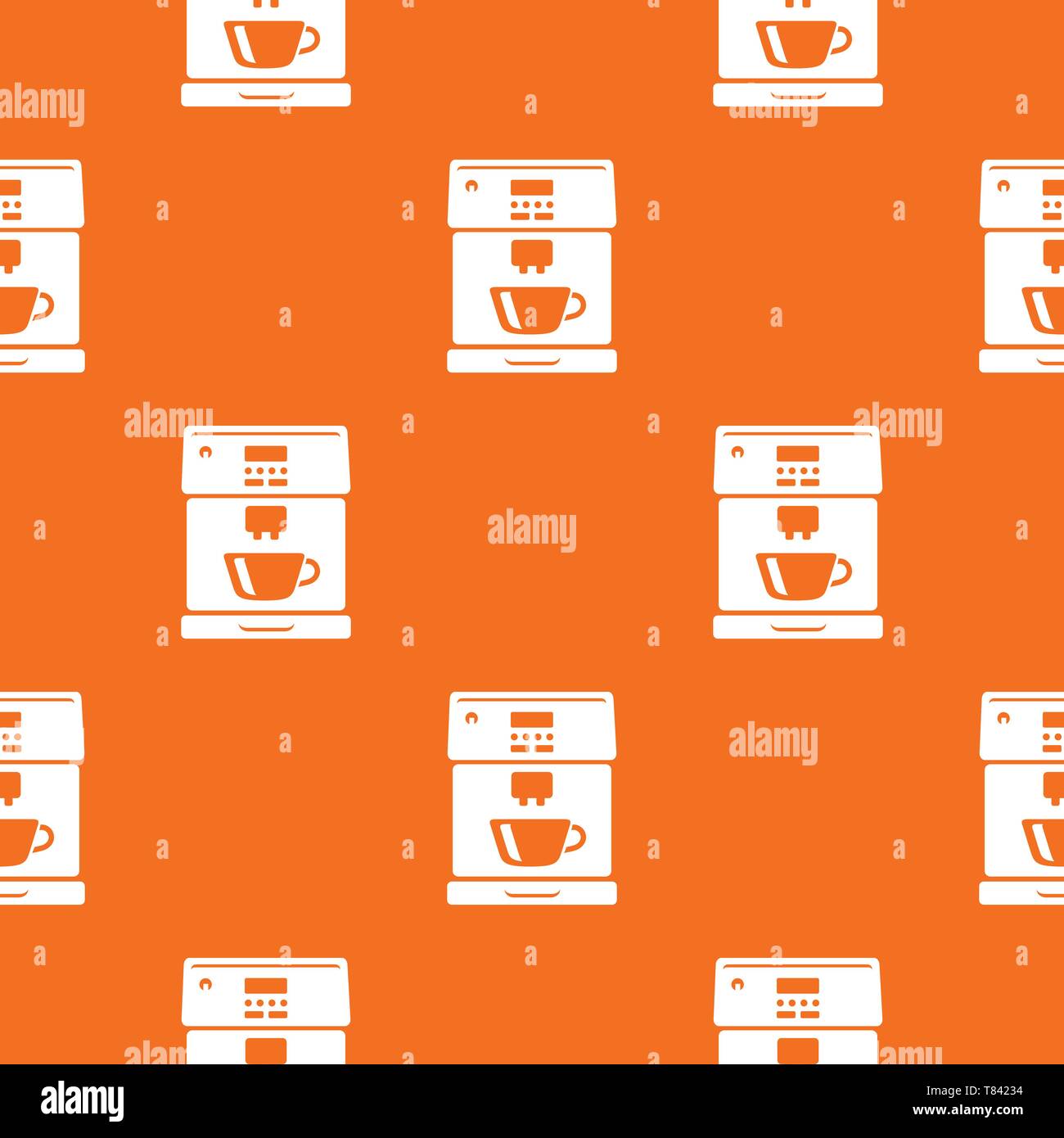 Coffee machine pattern vector orange Stock Vector