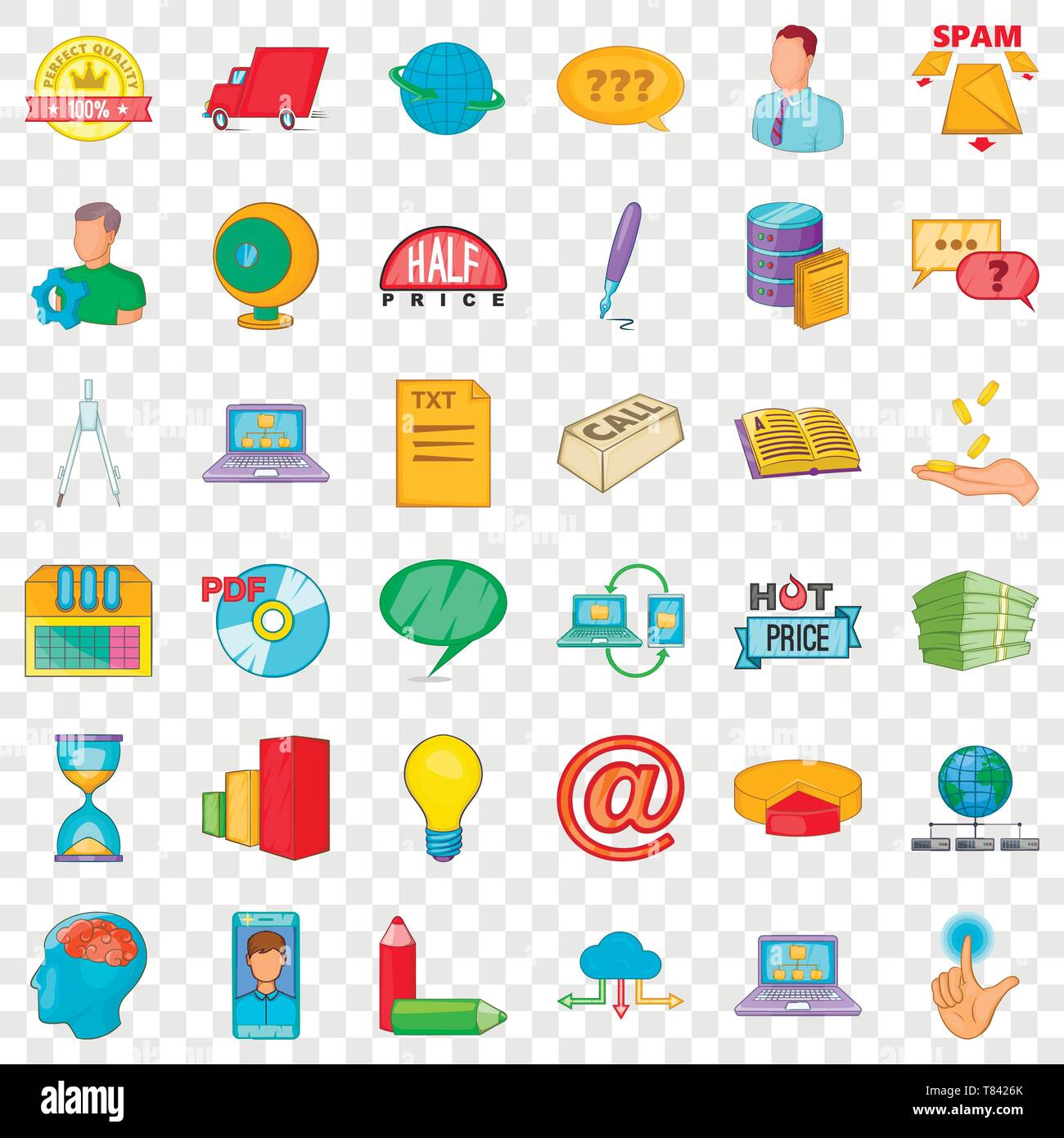 Digital contract icons set, cartoon style Stock Vector Image & Art - Alamy