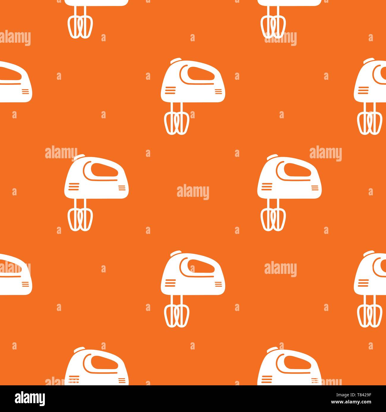 Mixer kitchen pattern vector orange Stock Vector
