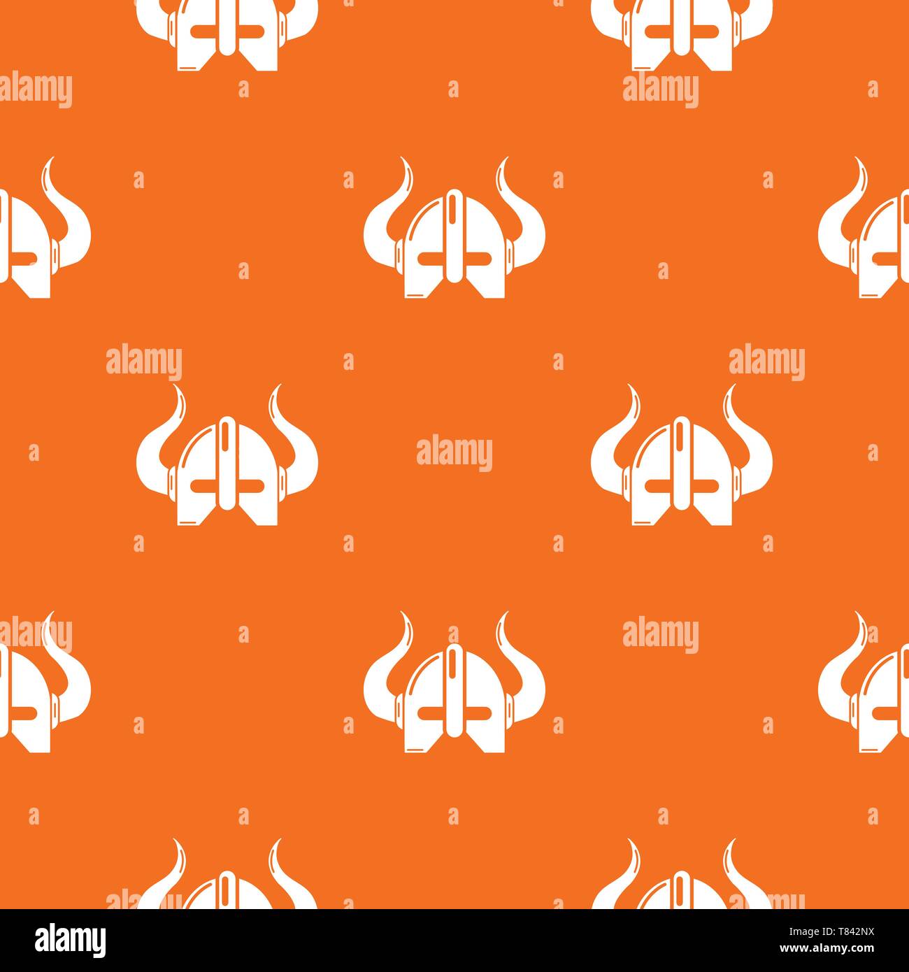 Viking helmet pattern vector orange Stock Vector