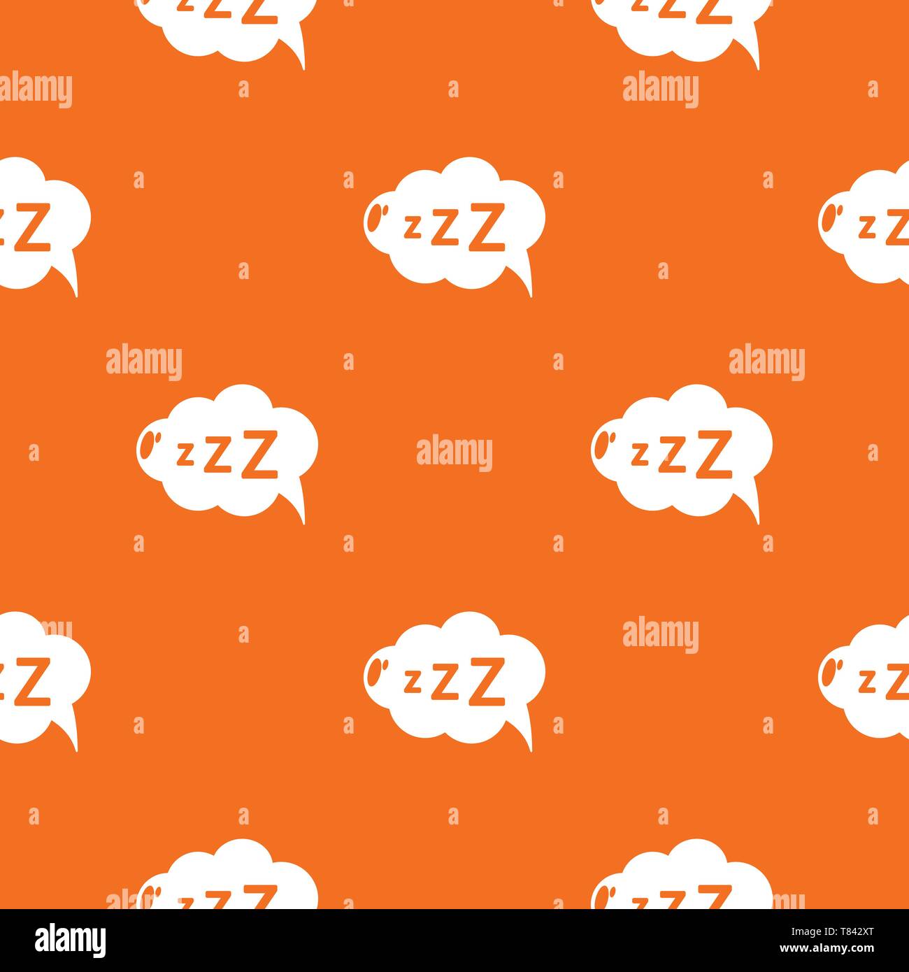 Snoring pattern vector orange Stock Vector