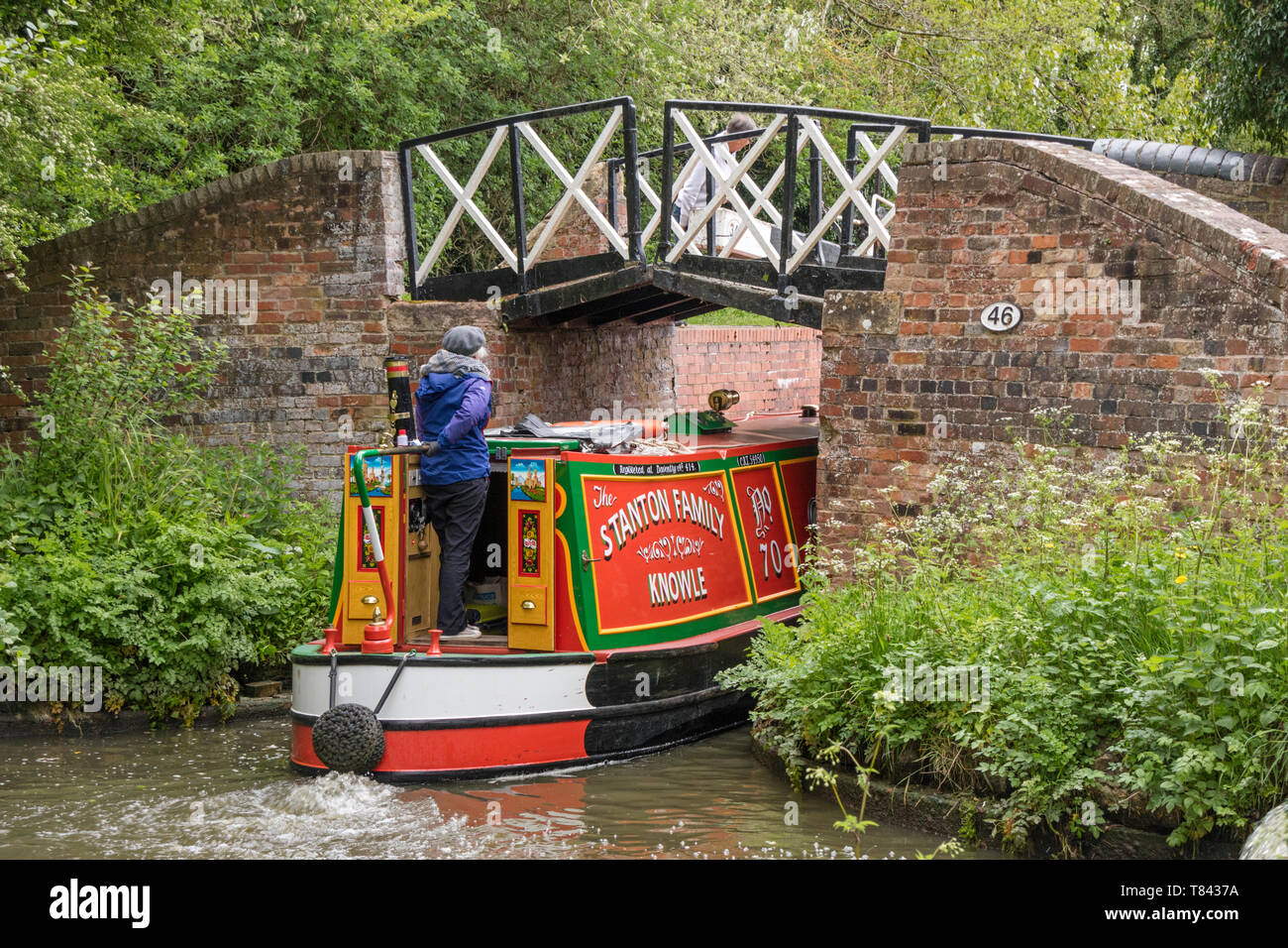 Boating on the Stratford upon Avon Canal north of Preston Bagot, Warwickshire, England, UK Stock Photo