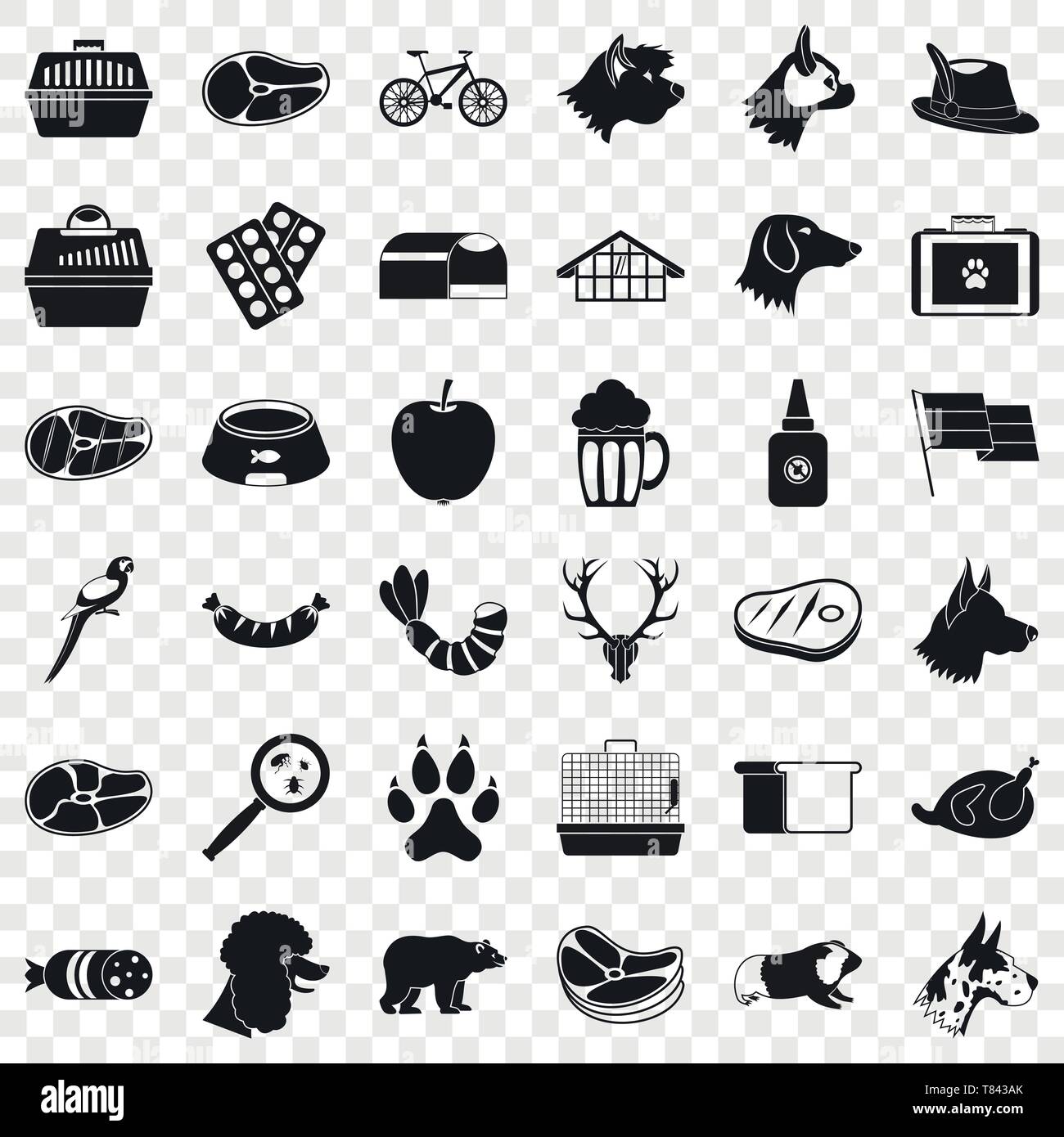 Domestic dog icons set, simple style Stock Vector Image & Art - Alamy