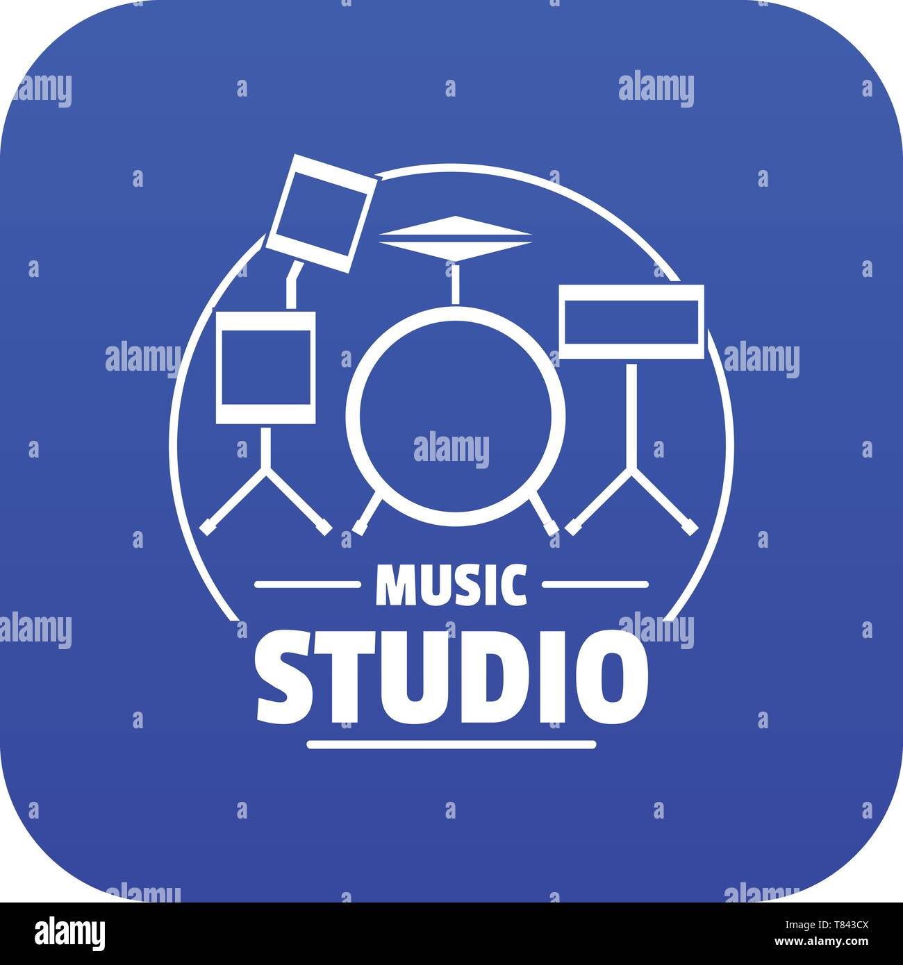 Drum kit icon blue vector Stock Vector Image & Art - Alamy