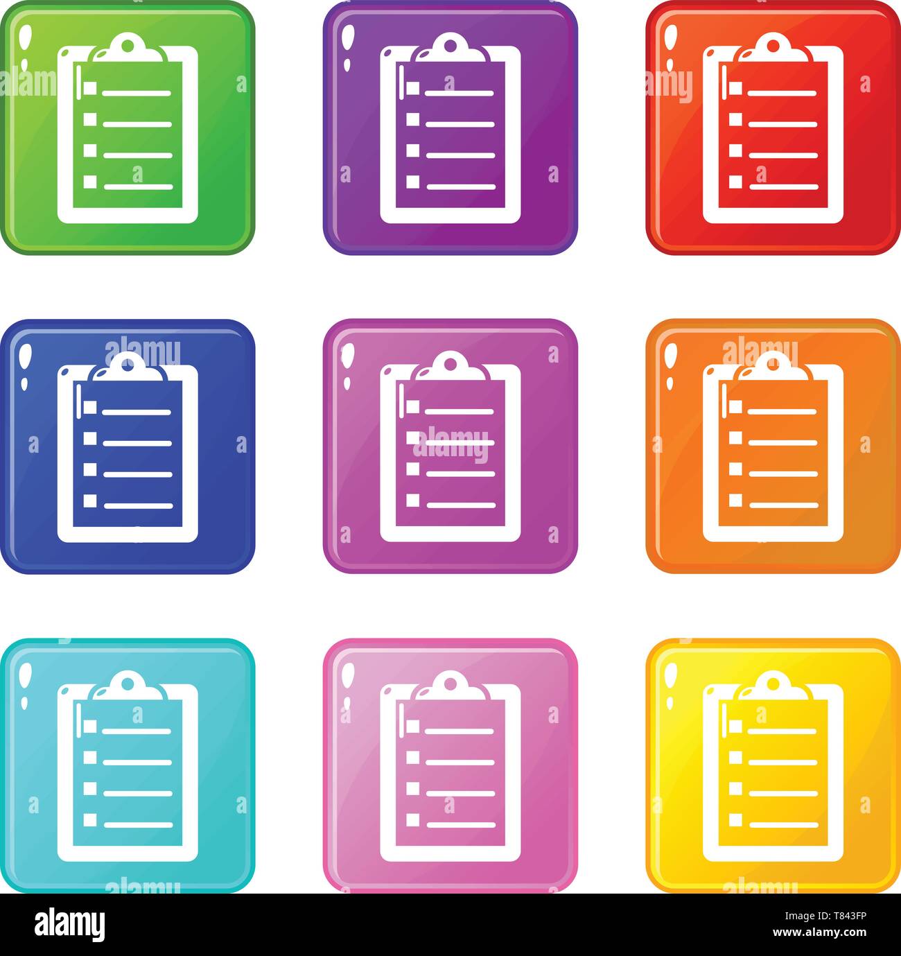 Check list icons set 9 color collection Stock Vector Image & Art - Alamy