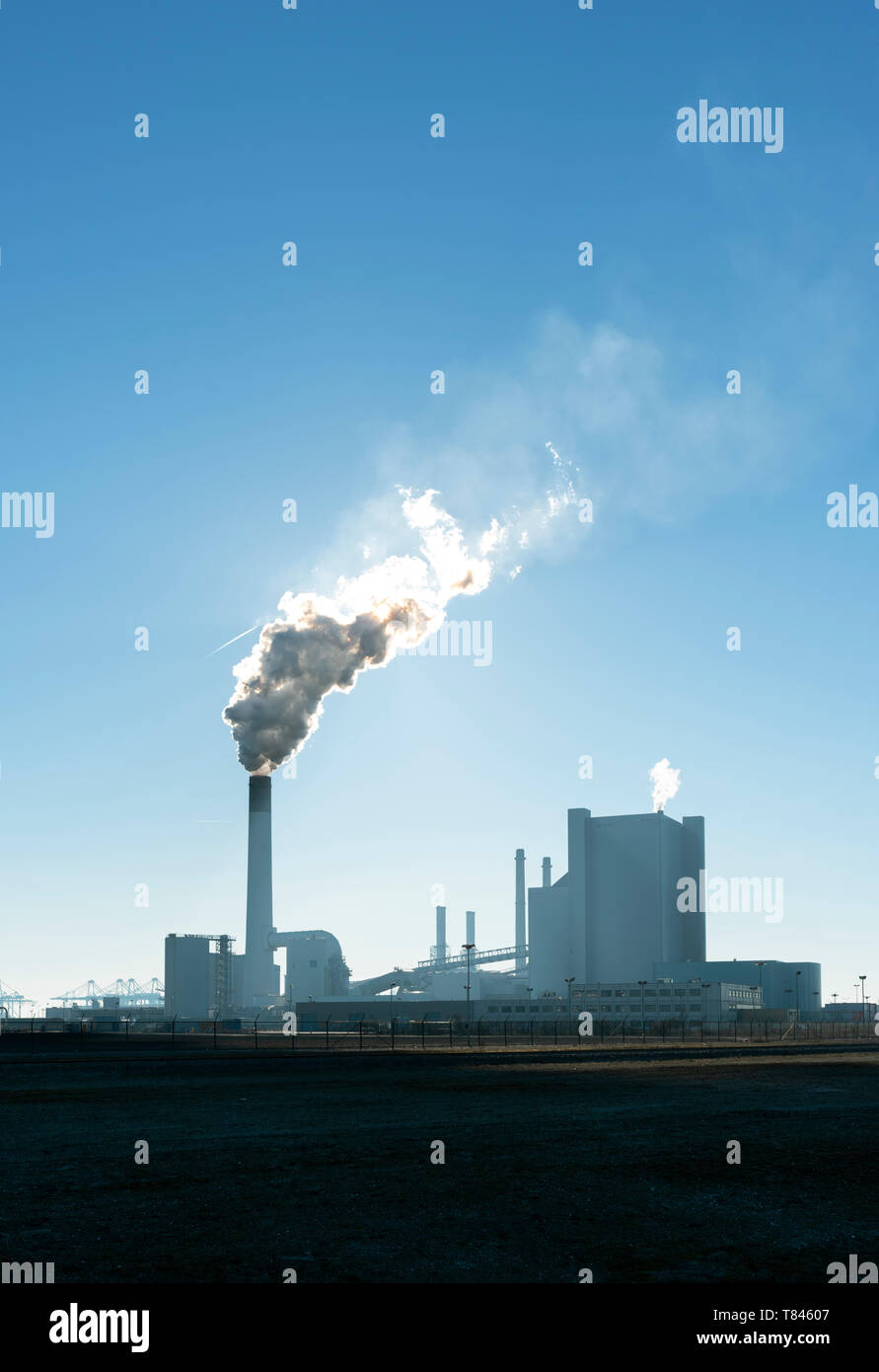 Coal fired power stations, Maasvlakte, Rotterdam, Zuid-Holland, Netherlands Stock Photo