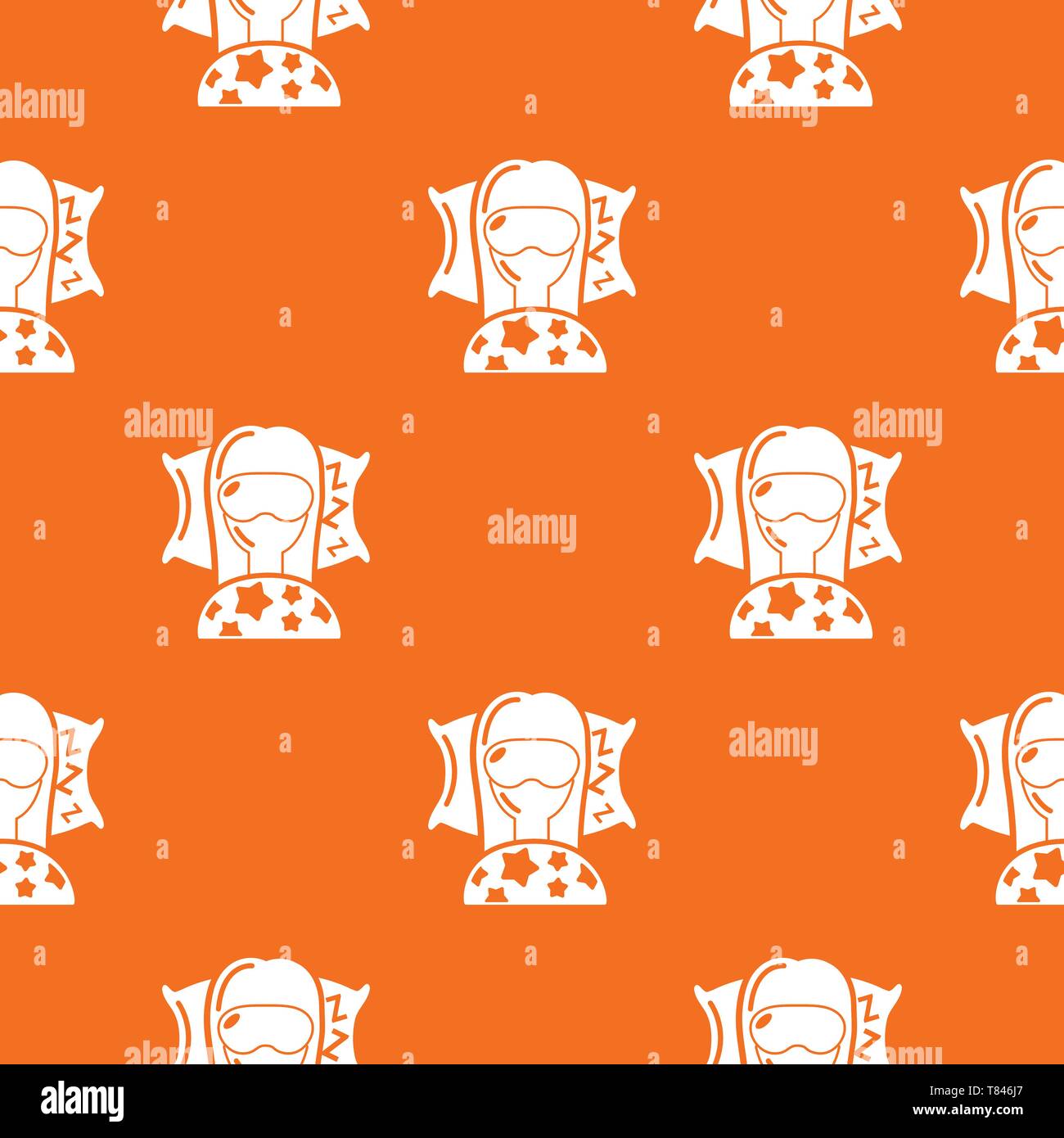 Sleeping woman pattern vector orange Stock Vector
