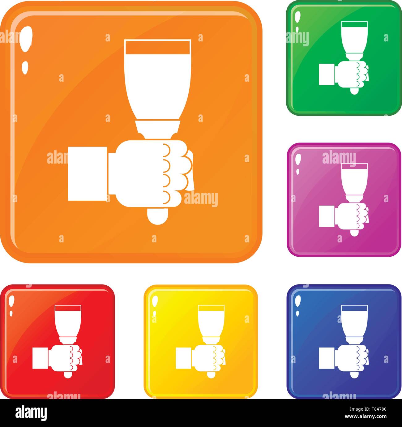 Hand hjlding paint brush icons set vector color Stock Vector Image ...
