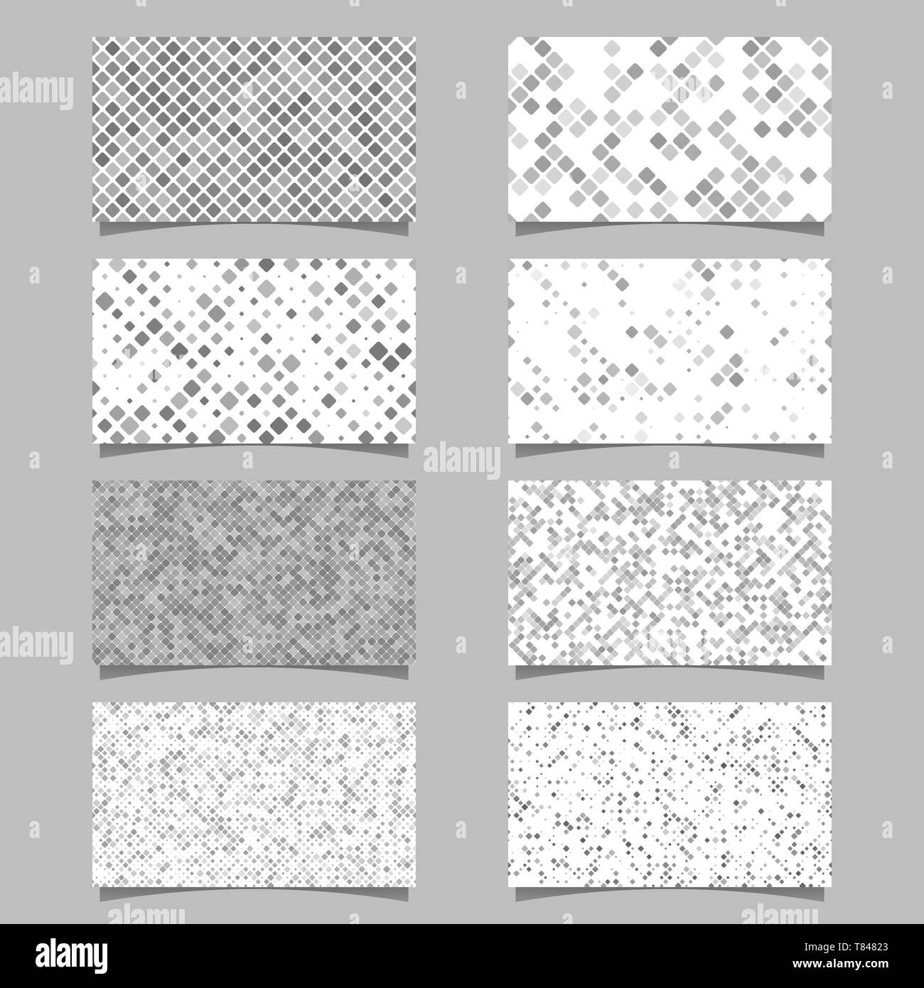Abstract diagonal square pattern mosaic card background template set ...