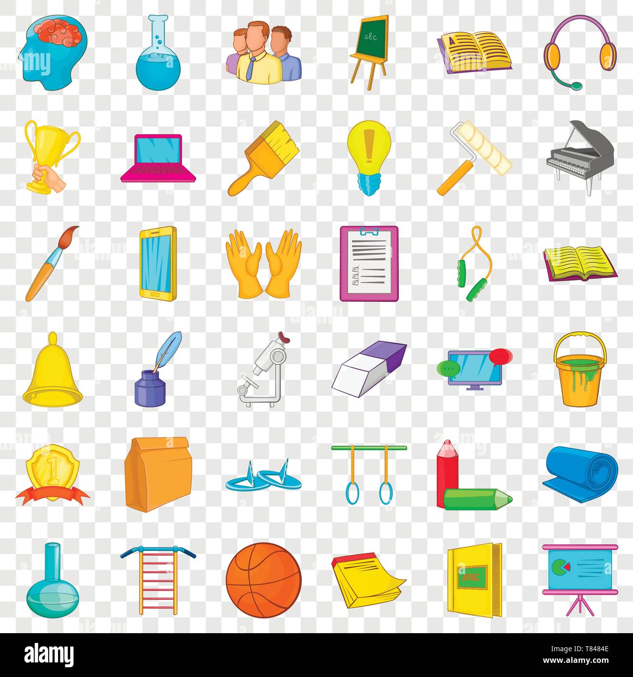 Education in country icons set, cartoon style Stock Vector Image & Art ...