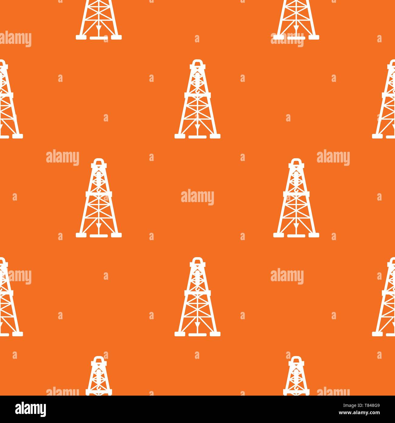 Oil derrick pattern vector orange Stock Vector