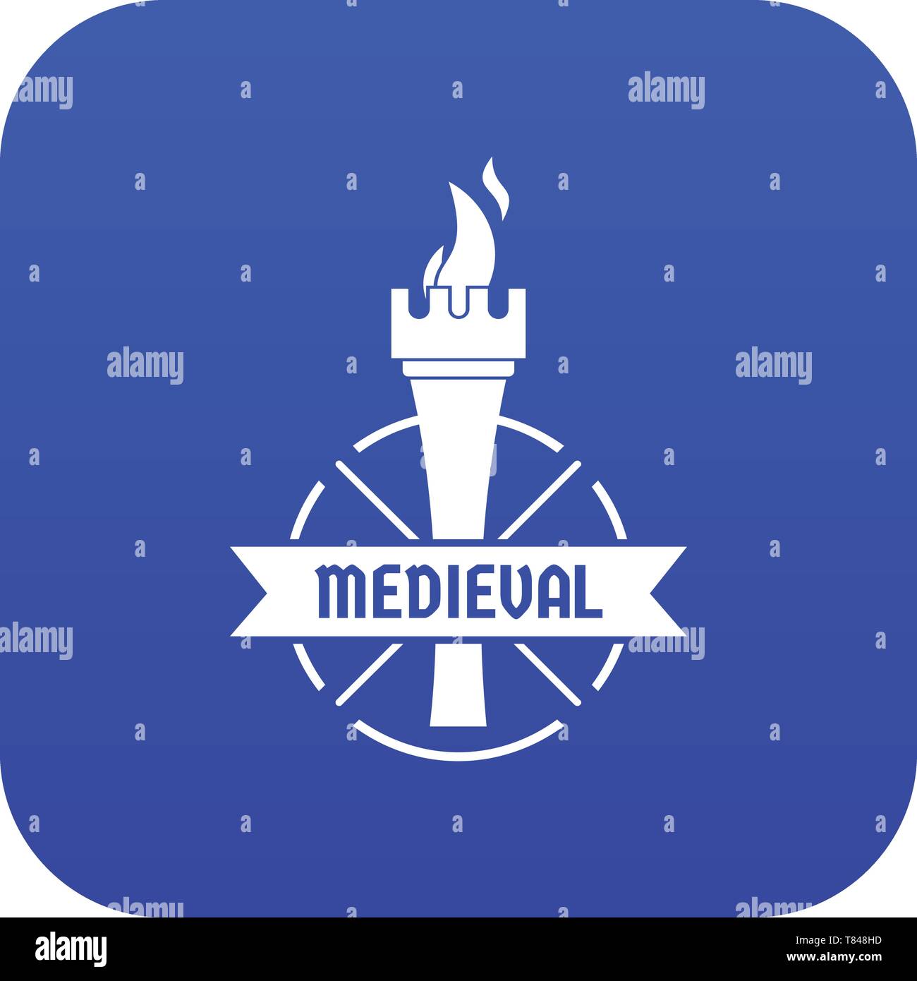 Torch icon blue vector Stock Vector Image & Art - Alamy