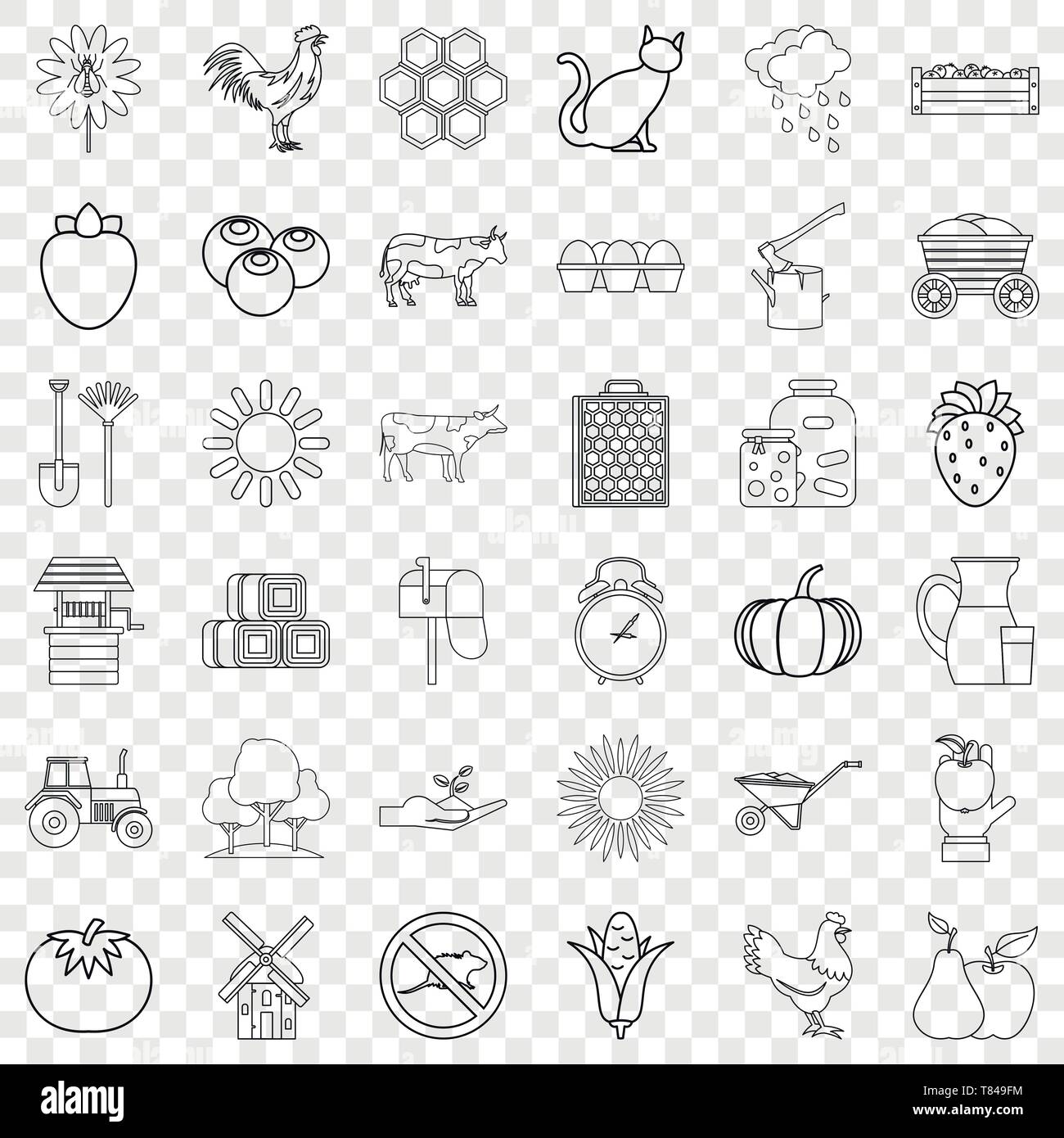 Agricultural icons set, outline style Stock Vector Image & Art - Alamy