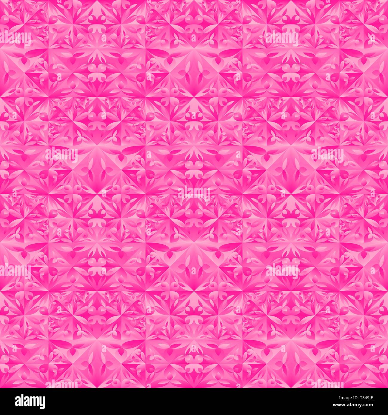 Polygonal geometrical pink floral mosaic pattern background design Stock Vector