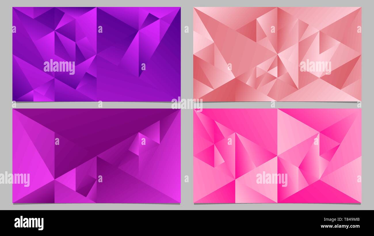 Polygonal minimal dynamic gradient triangle mosaic hd background set Stock Vector