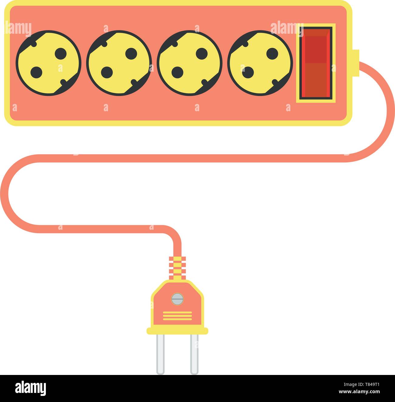 extension cord / lead icon. flat vector illustration Stock Vector Image ...
