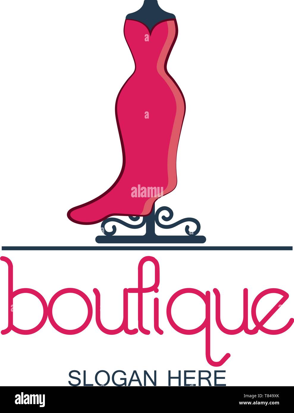 boutique logo with text space for your slogan tagline, vector illustration Stock Vector Image