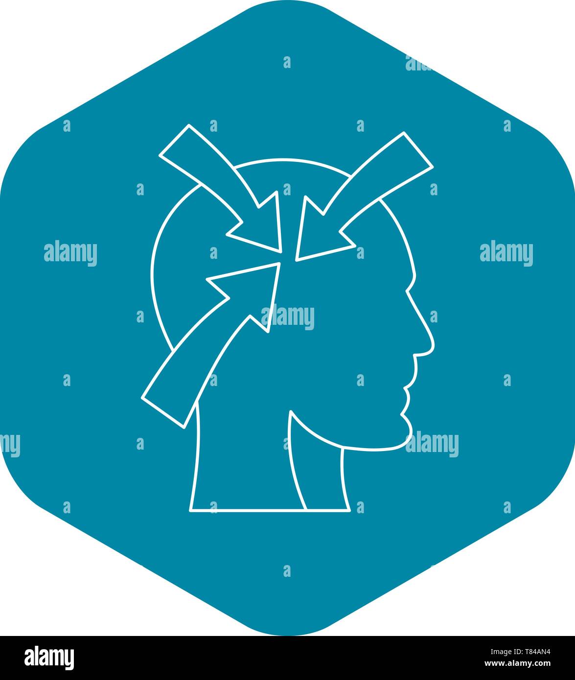Arrows inside human head icon, outline style Stock Vector Image & Art ...