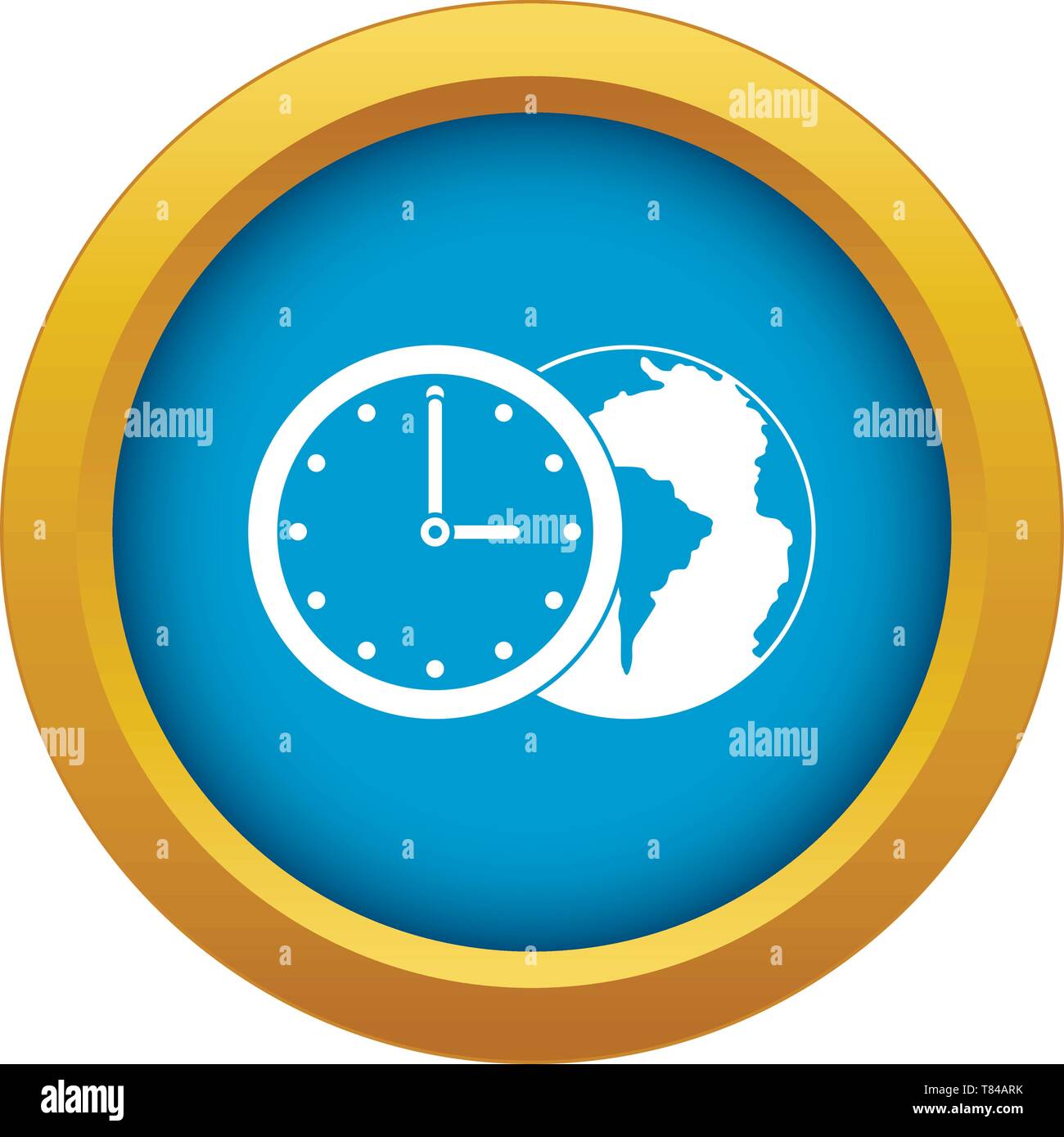 World planet with watch icon blue vector isolated Stock Vector Image ...