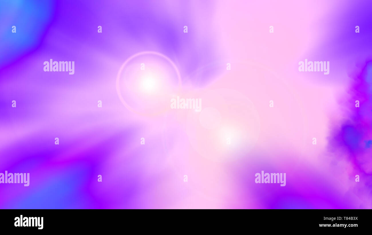 Abstract bright sky with beams, clouds and lens flare effect, 3d ...