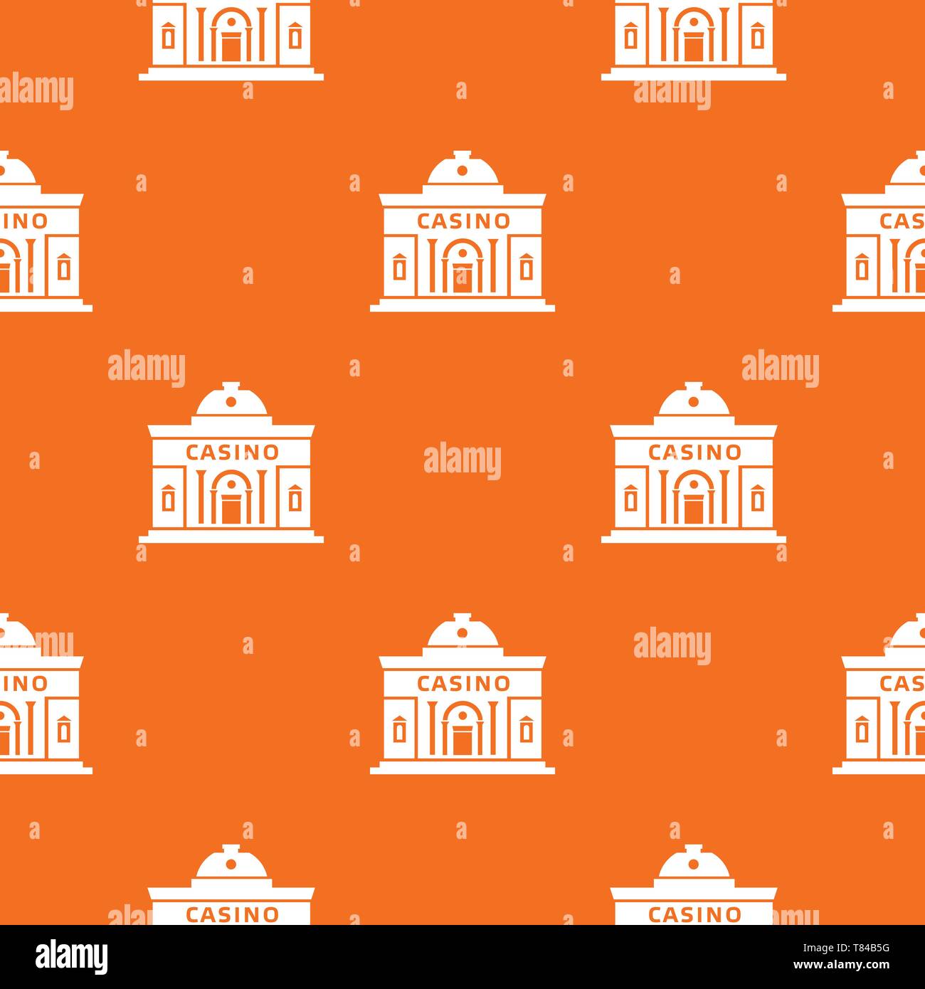 Casino building pattern vector orange Stock Vector