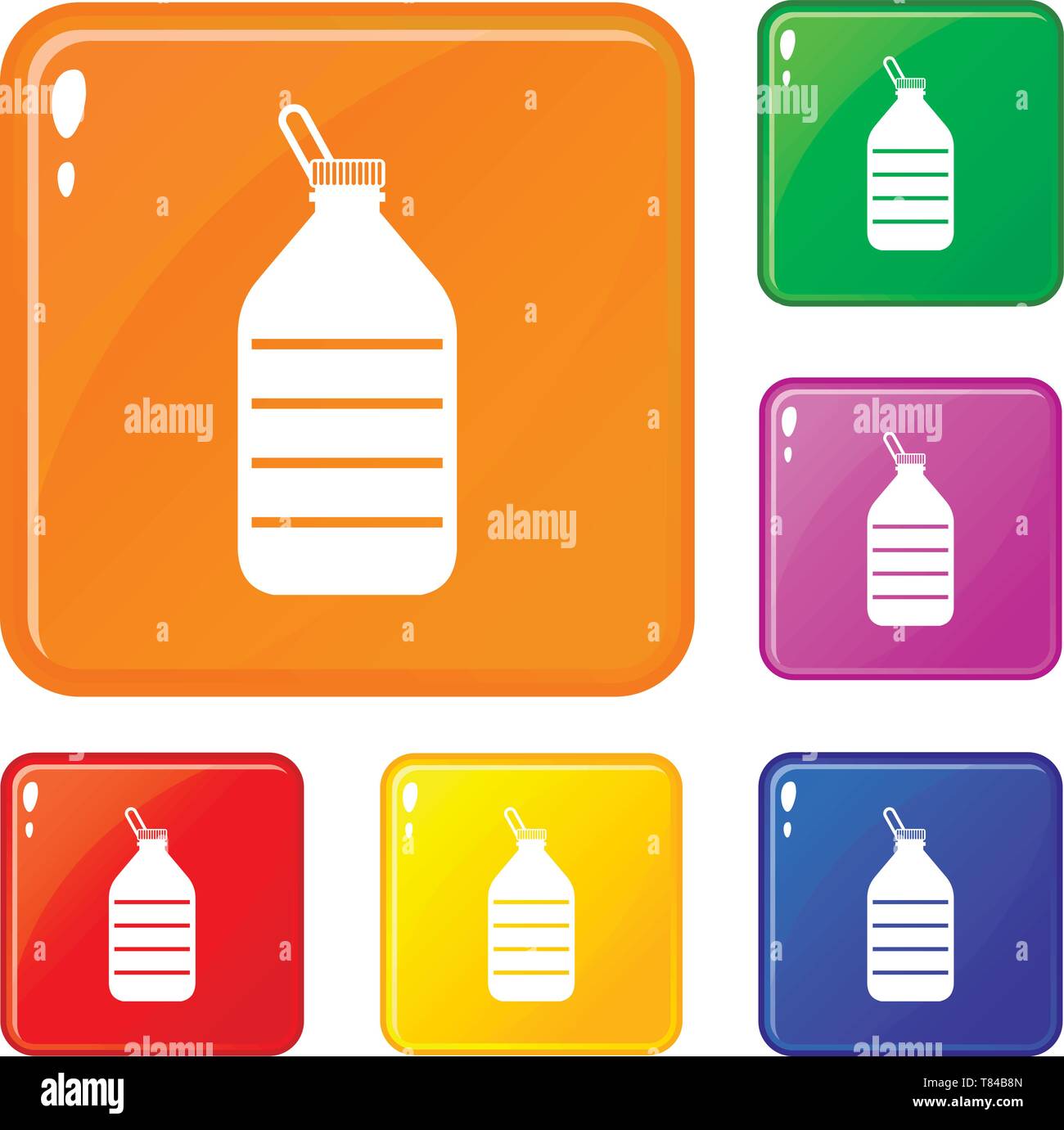 Large bottle of water icons set vector color Stock Vector Image & Art ...