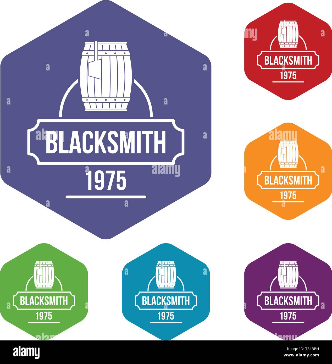 Blacksmith icons vector hexahedron Stock Vector