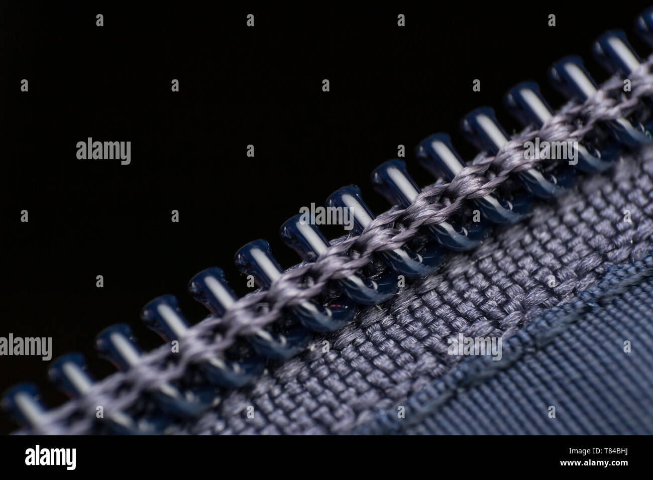 Textile Magnification zipper and fabric textile under high magnification close detail ...