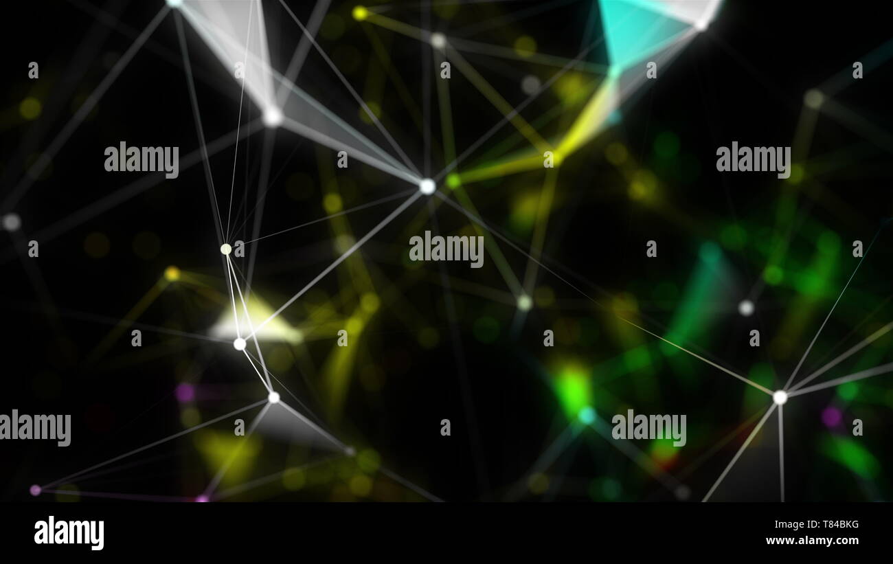 Abstract Polygonal Space Background with Connecting Dots and Lines ...