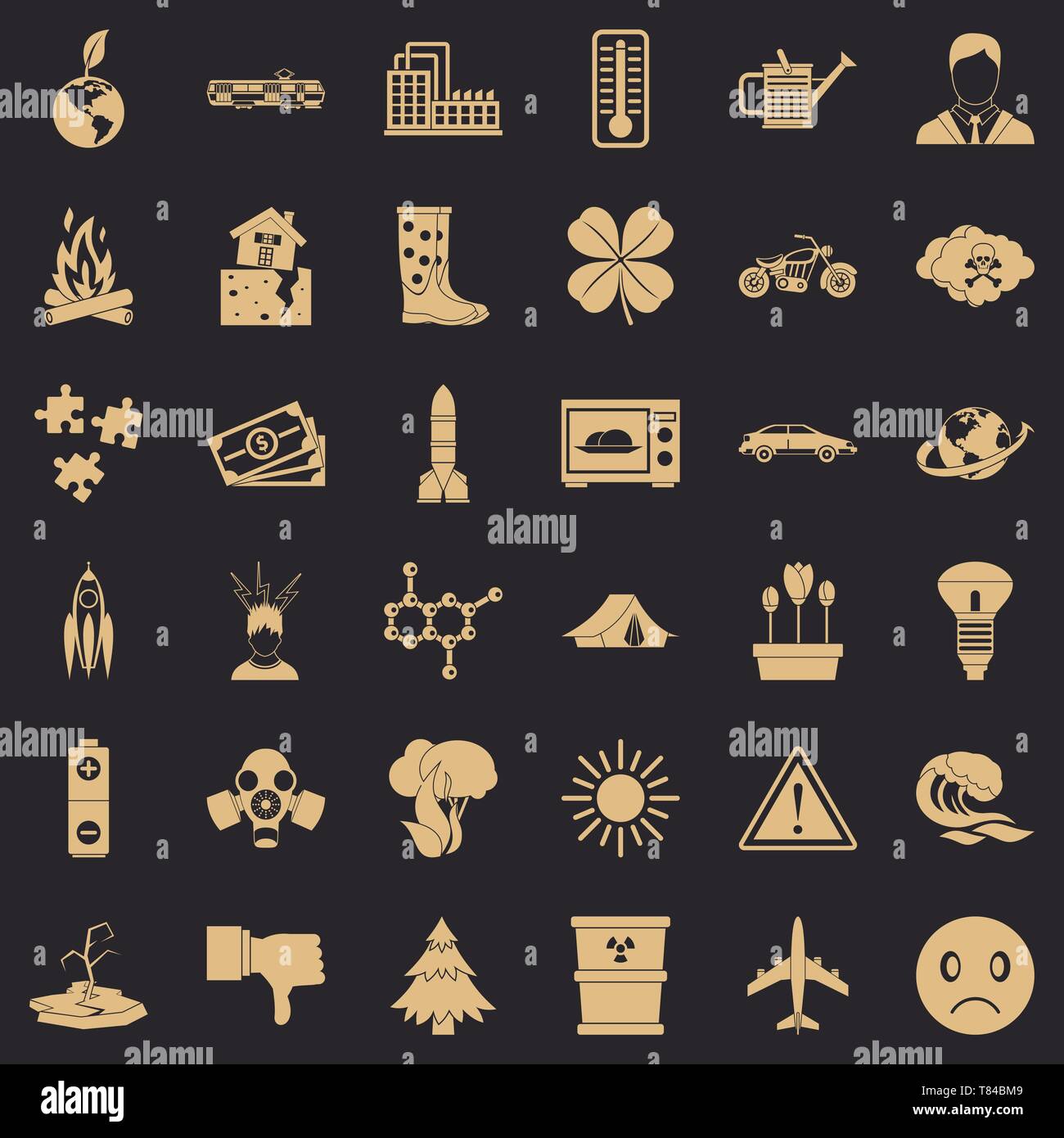 Global warming icons set, simple style Stock Vector Image & Art - Alamy
