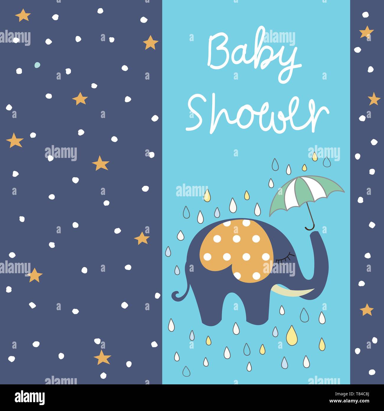 Baby Shower greeting card with Elephant Stock Vector Image & Art - Alamy