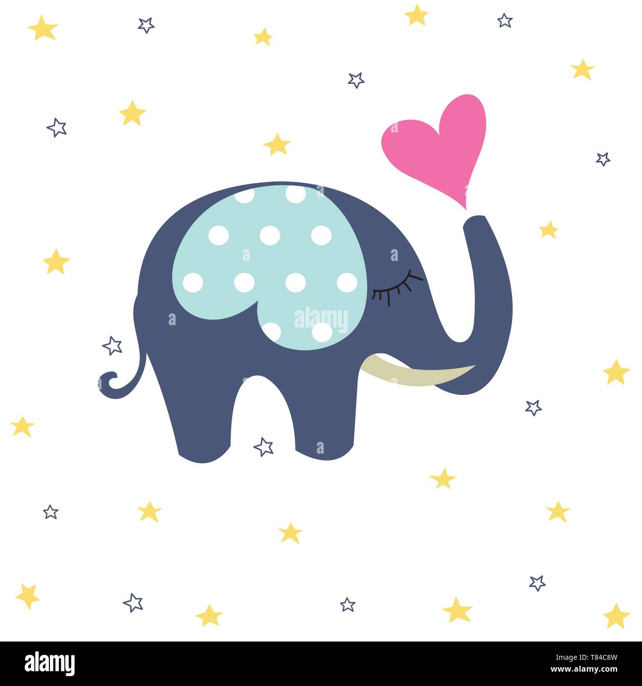 Baby Shower greeting card with Elephant Stock Vector Image & Art - Alamy