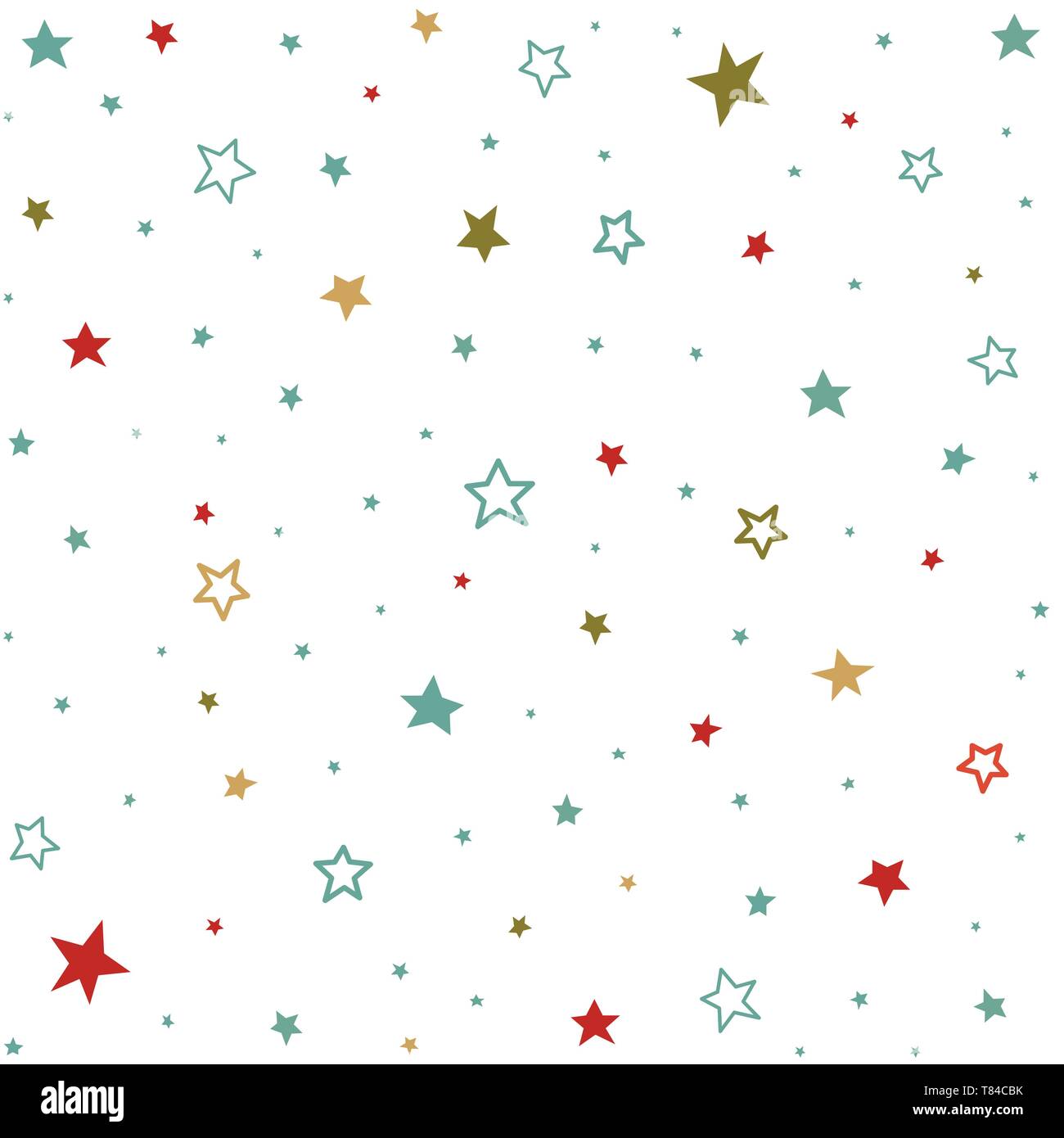 Cute seamless pattern with stars Stock Vector